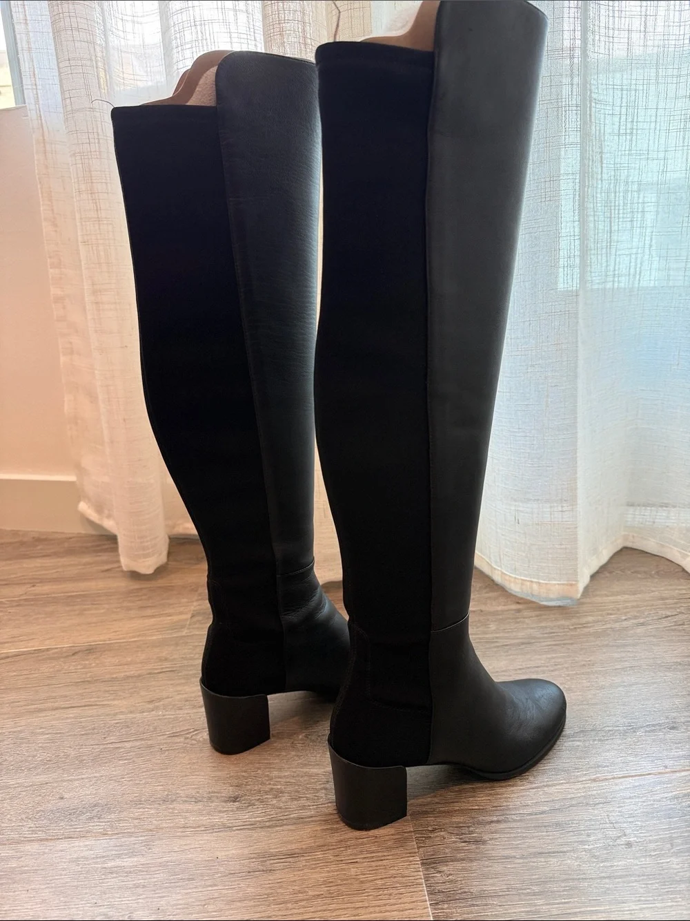 Stuart Weitzman Tall Black Leather Over-the-Knee Boots